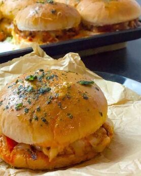 CHEESY CHICKEN TIKKA SLIDERS