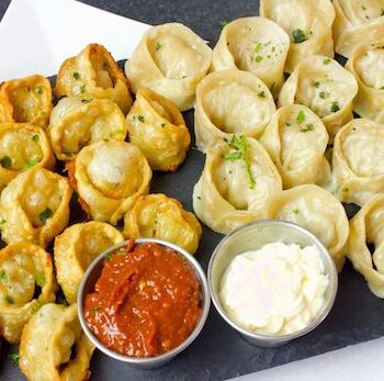 Fried Chicken Momos with Special Chutney